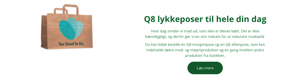 Image of Q8 and Too Good To Go "lykkeposer" to fight food waste.